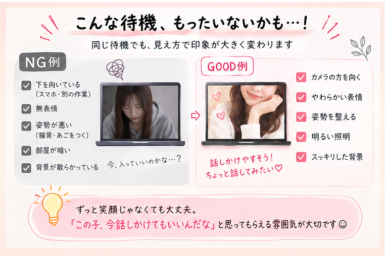 NG待機とGOOD待機の違いをまとめたイメージ