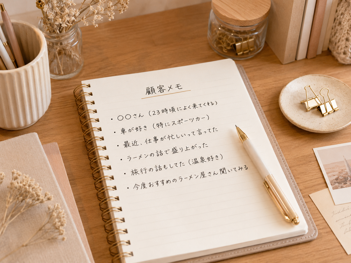 チャットレディの顧客メモのイメージ